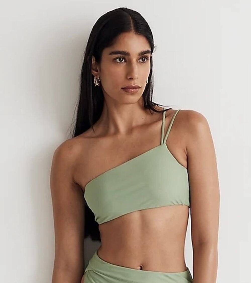 Madewell Double-Strap One-Shoulder Bikini Top Size XXS NWT